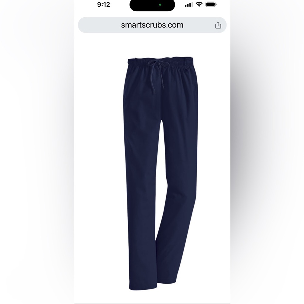 NWT S.C.R.U.B.S. Unisex Elastic Drawstring Classic Leg Pant - Navy - Tall - 34"